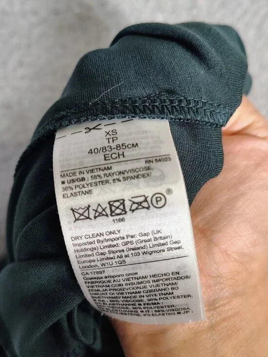 Banana republic Mini Dress Women's XS Forest Green V-Neck Back Tie Minimalist - Picture 10 of 10